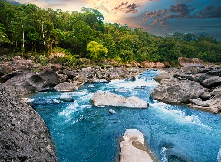 Cangrejal River at sunset