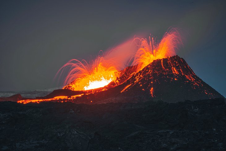 Volcano erupting in Iceland