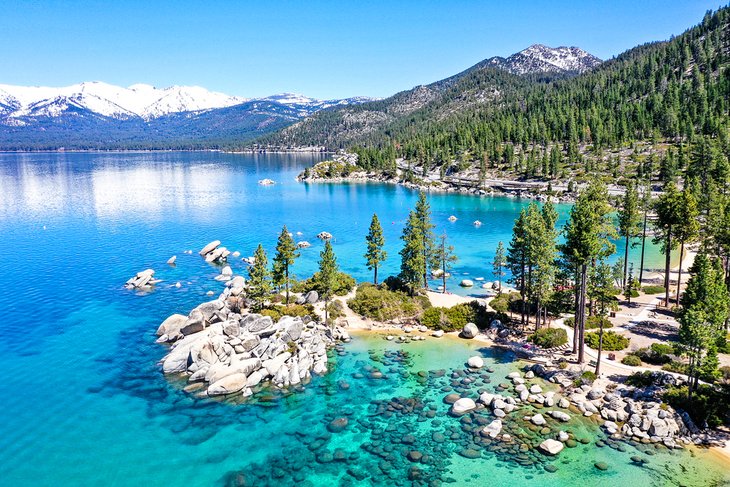 Aerial view of Sand Harbor State Park