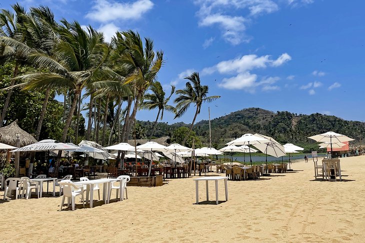 Beachfront dining in San Pancho