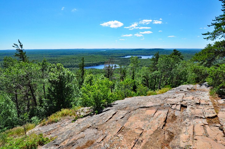View over the Boundary Waters Canoe Area Wilderness from Eagle Mountain summit