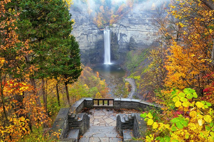 Overlook at Taughannock Falls in autumn