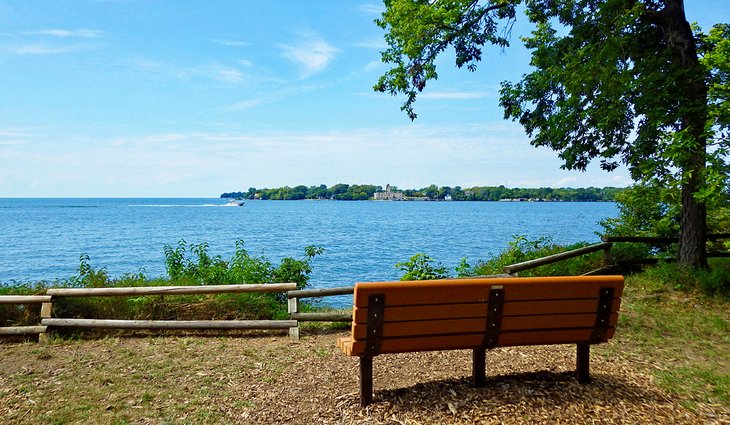 Bench with a beautiful view at Put-in-Bay