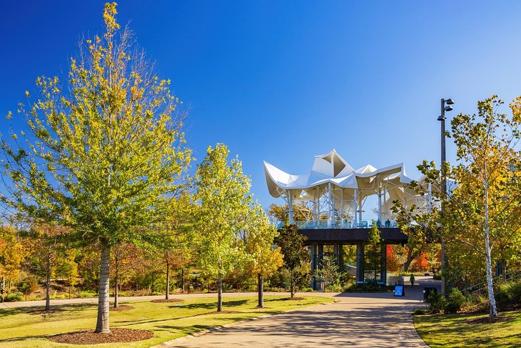 Fall colors at the Gathering Place in Tulsa, Oklahoma