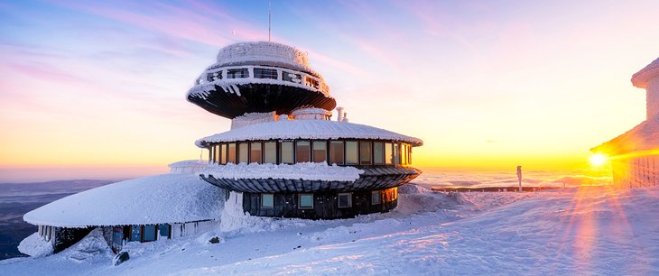 Winter view of Mount Sniezka