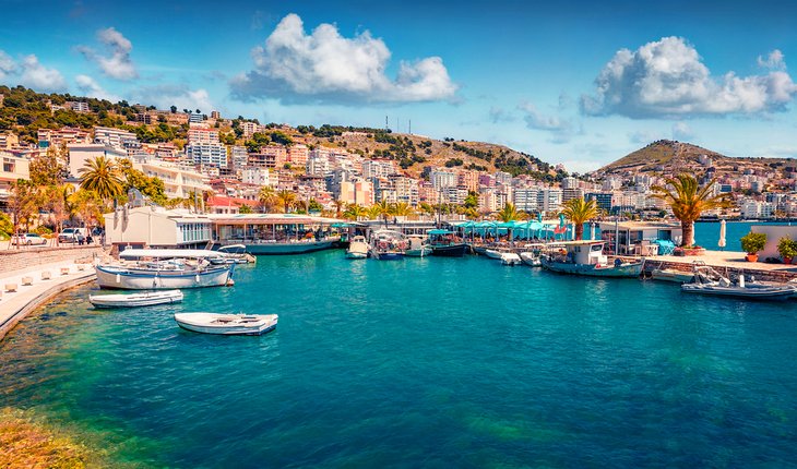 Harbor in Saranda, Albania