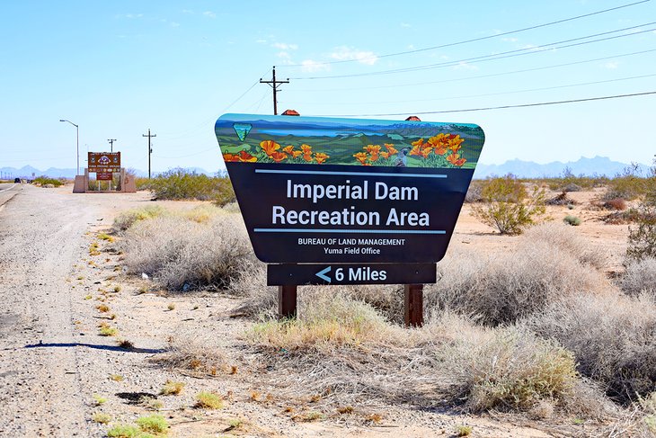Sign for Imperial Dam Recreation Area