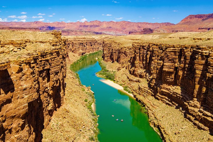 Floating down the Colorado River through Marble Canyon in Arizona