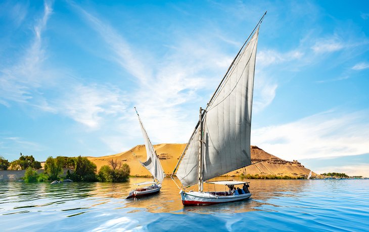 Boats on the Nile in Aswan