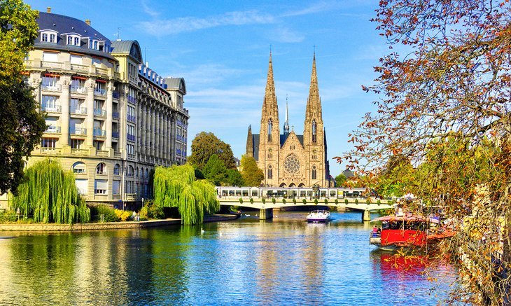 River view and cathedral in Strasbourg