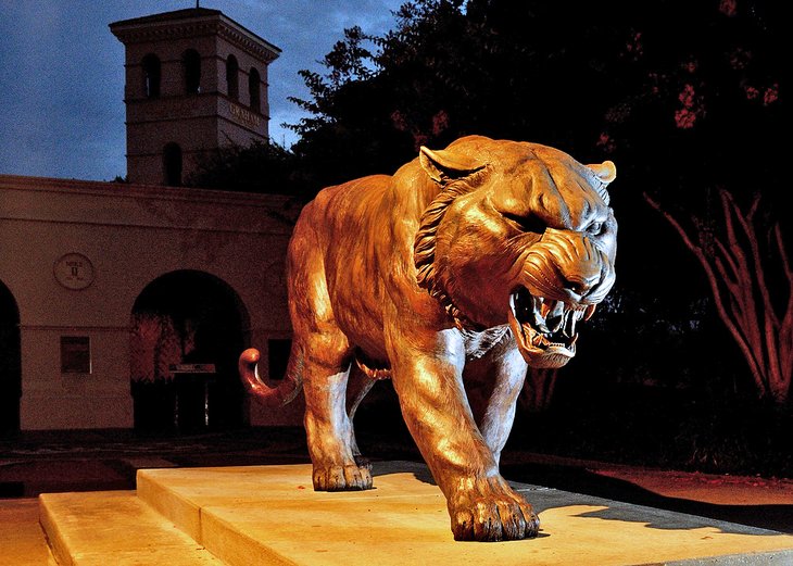 Bronze Tiger Statue outside LSU's Tiger Stadium