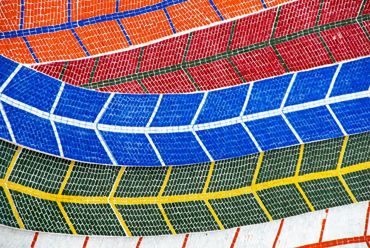 Close-up of a Diego Rivera mosaic in Acapulco