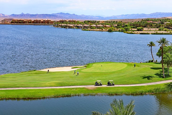 Golfing along Lake Las Vegas