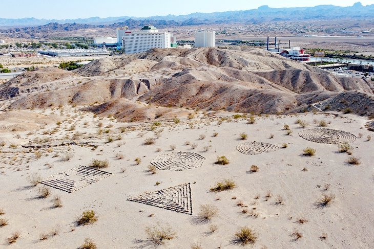 Aerial view of Laughlin Labyrinths