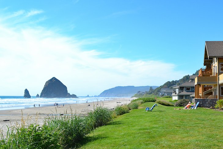 Beachfront houses at Cannon Beach