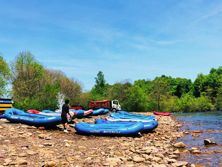 Rafts along the Lehigh River