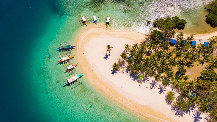 Aerial view of Pass Island, Coron, Palawan