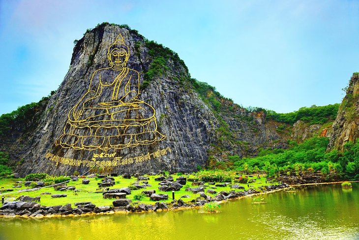 Buddha engraving at Khao Chi Chan