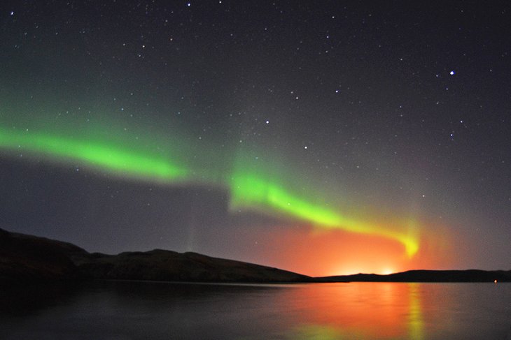 Northern lights over the Shetland Islands