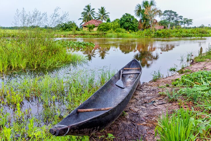 Dugout canoe in the Orinoco Delta