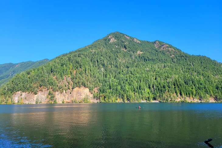 Kayaker on Lake Crescent