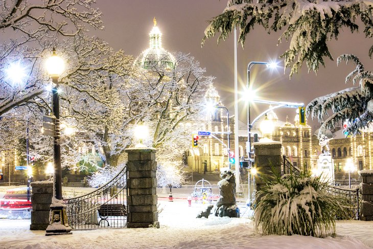 Snow-covered Victoria, British Columbia