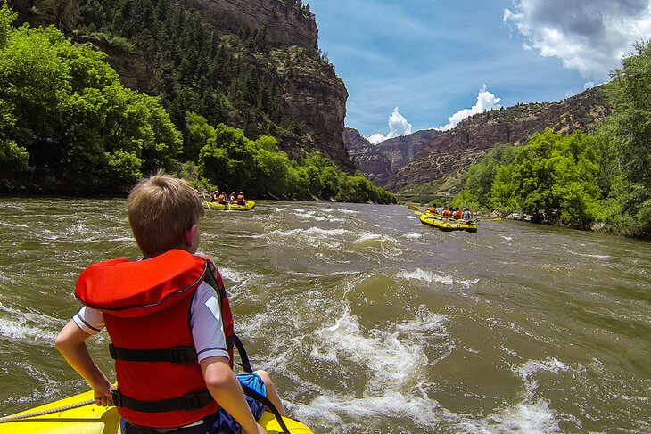 White water rafting through Glenwood Canyon