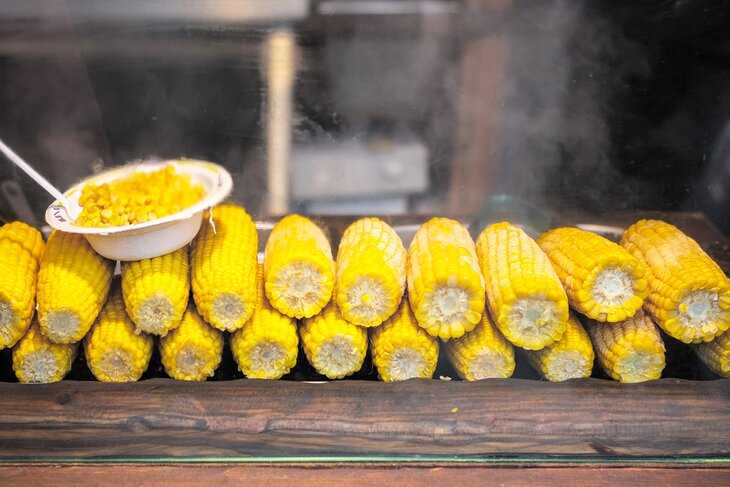 Corn for sale at the Maltby Street Market