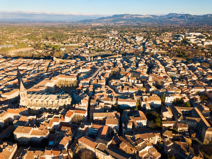 Aerial view over Carpentras