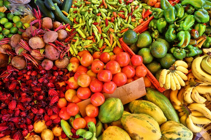 Fruits and vegetables for sale in Pointe a Pitre