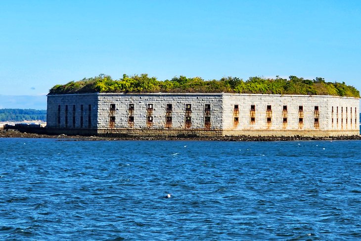 View of Fort Gorges from the Peaks Island Ferry