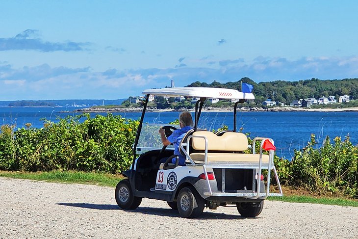 Golf cart on Peaks Island