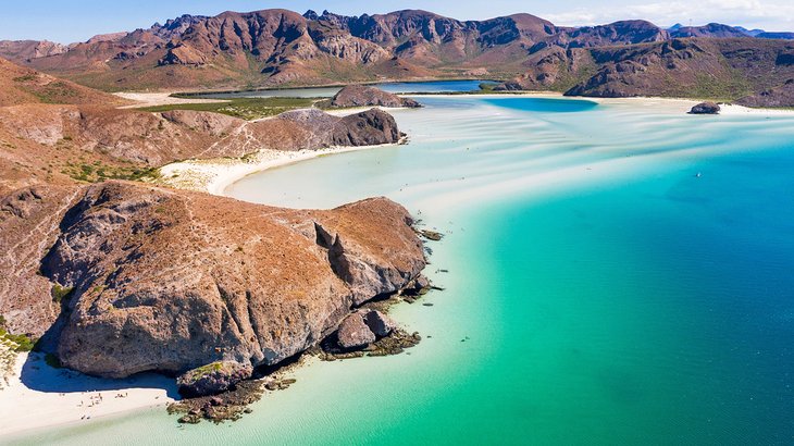 Aerial view of Playa Balandra