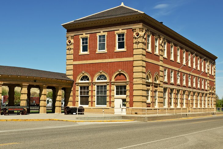 Historic restored train depot in Livingston, Montana