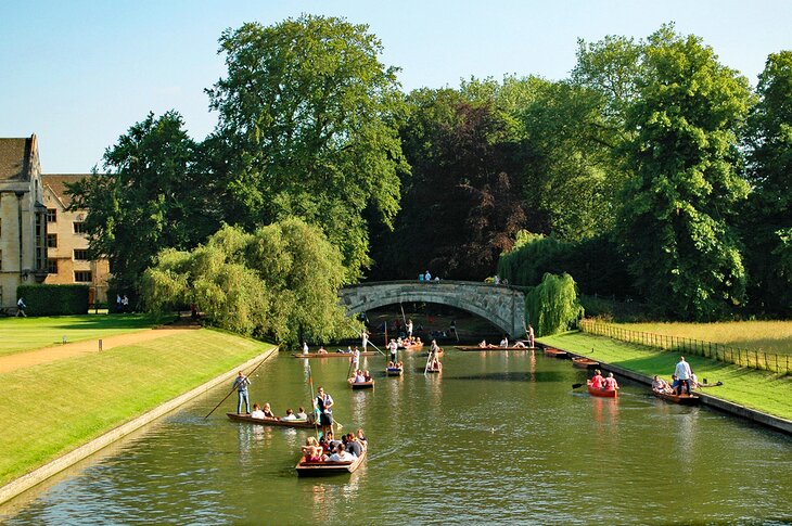 Punts on the River Cam in Cambridge