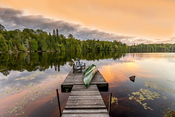 Lake and dock in the Haliburton Highlands