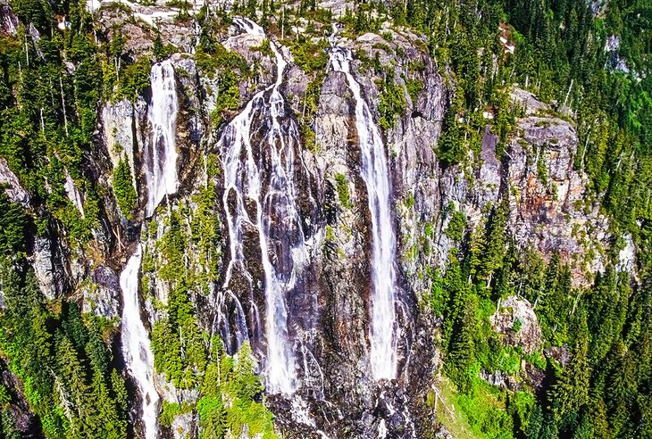 Aerial view of Della Falls