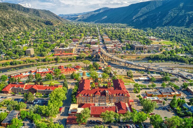 Aerial view of Glenwood Springs