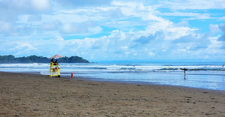 Surfers on Dominical beach