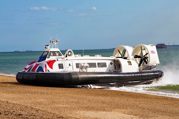 Hovercraft landing on Clarence Beach