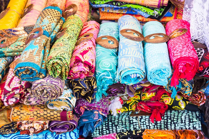 Sarongs for sale at the Ubud Art Market