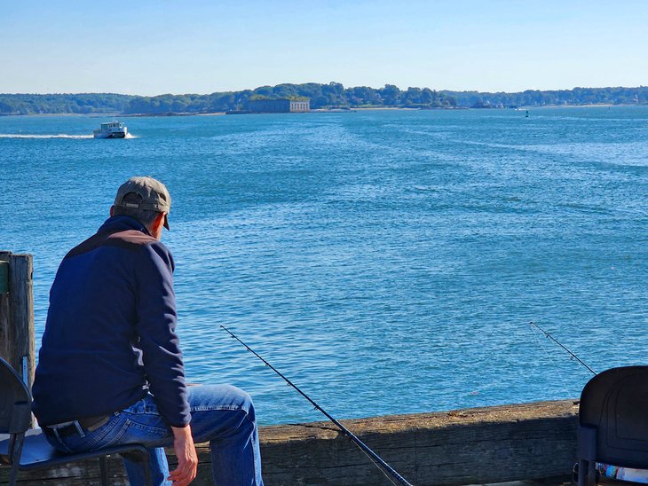 Fishing off the Maine State Pier