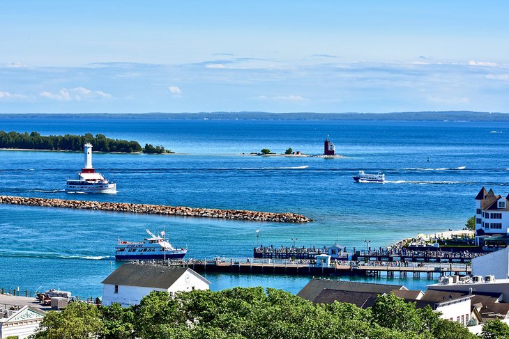 Ferries in Mackinac Island Harbor