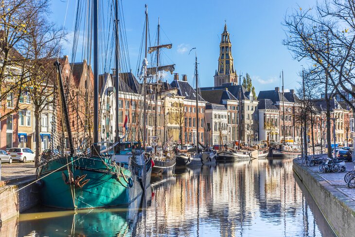 Ships in a Groningen canal