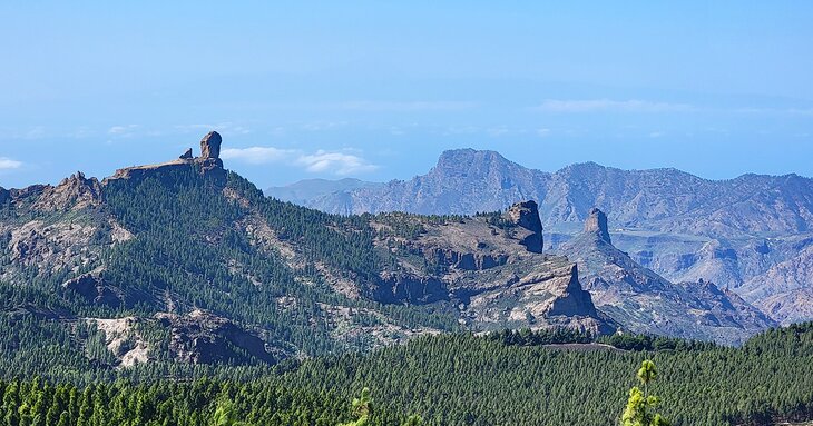 View from parking area at Pico de las Nieves to Roque Nublo