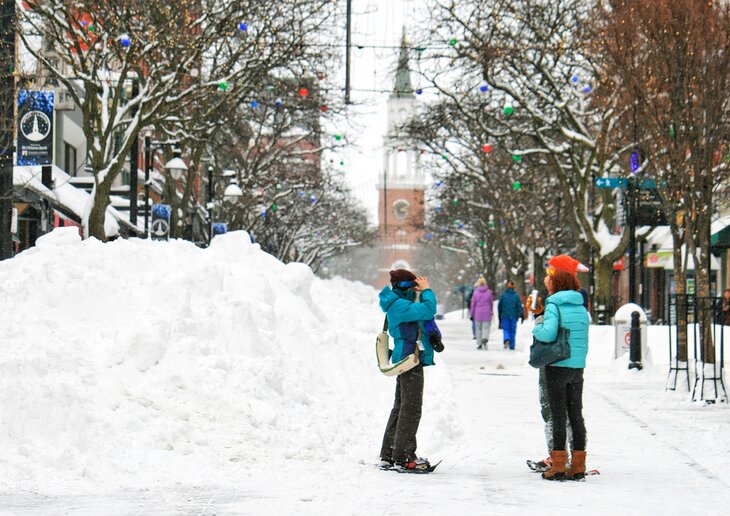 After a snow storm on Church Street, Burlington