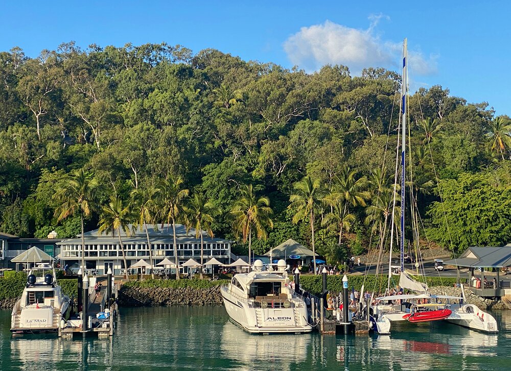 Boats in the harbor on Hamilton Island