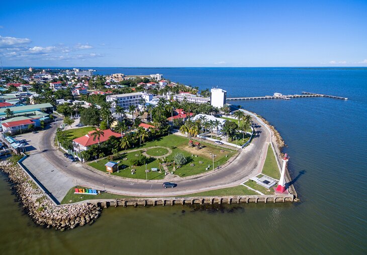 Aerial view of Belize City