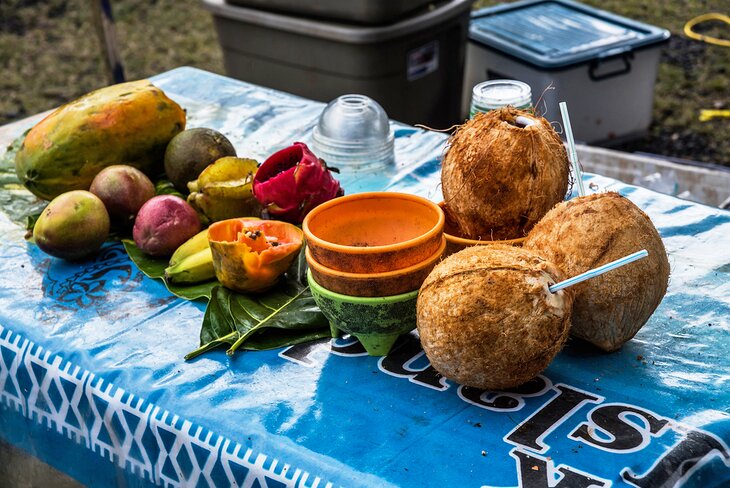 Fruits for sale at Punanga Nui Outdoor Market