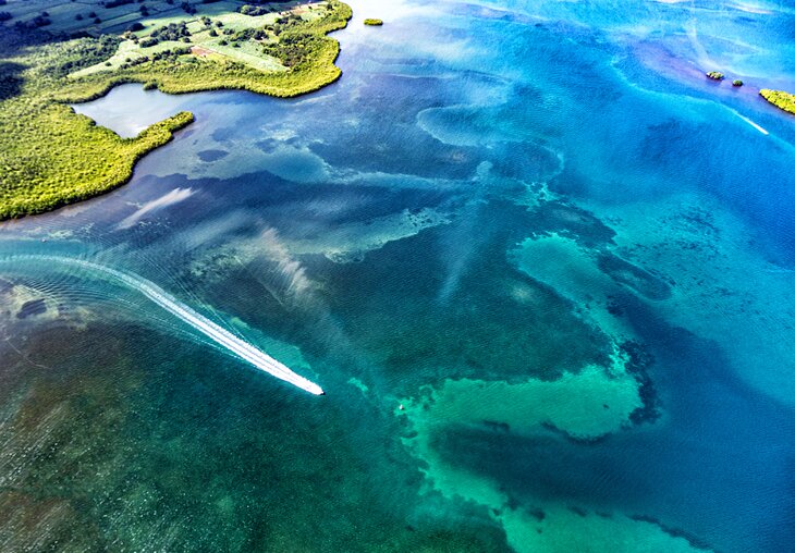 Aerial view of Grand Cul-de-Sac Marin Natural Reserve